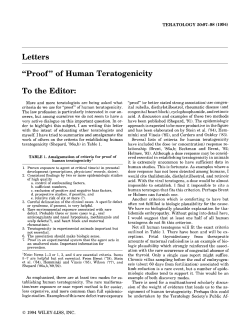 "Proof" of human teratogenicity