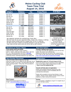 August 14 MCC Maine Team Time Trial