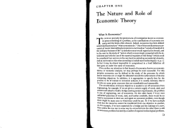 The Nature and Role of Economic Theory