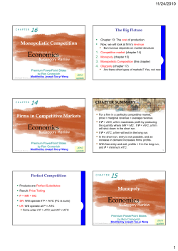 Monopolistic Competition