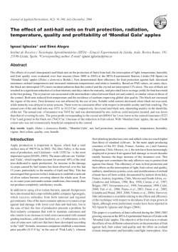 The effect of anti-hail nets on fruit protection, radiation, temperature