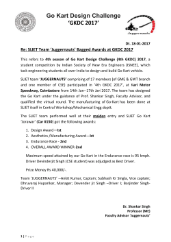 SLIET Team `Juggernauts` Bagged Awards at GKDC 2017