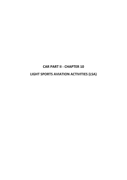 CAR PART II - CHAPTER 10 LIGHT SPORTS AVIATION ACTIVITIES