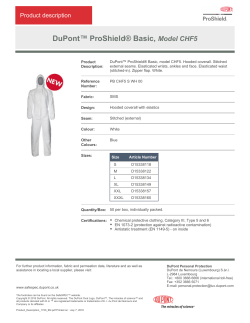 DuPont&trade; ProShield&reg; Basic, Model CHF5