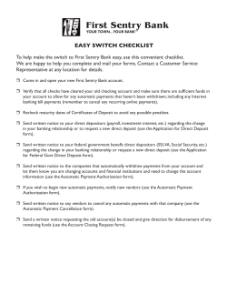 easy switch checklist
