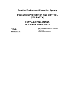 Part A Installations: Guide for applicants