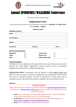 Annual SPINRPHEX/WAALHIIBE Conference