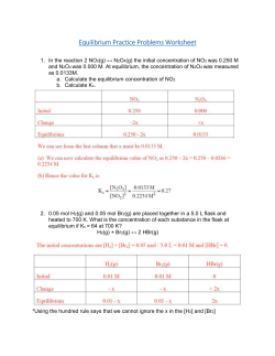 Equilibrium Practice Problems Worksheet