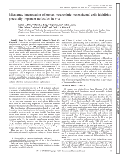 Microarray interrogation of human metanephric mesenchymal cells