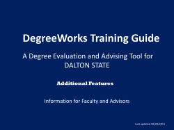 Advisor Tutorial for DegreeWorks - Additional Features
