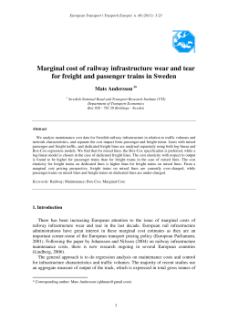 Marginal cost of railway infrastructure wear and tear for