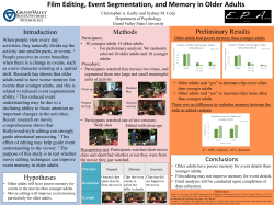 Aging and the Effects of Hollywood Editing in the Perception of