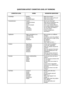 questions affect cognitive level of thinking