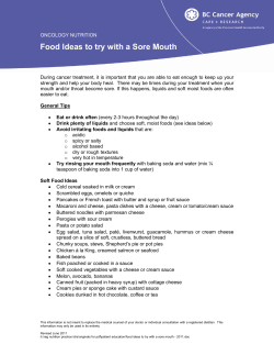 Food Ideas for a Sore Mouth during