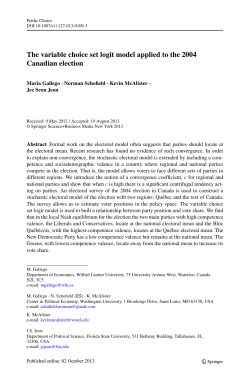 The variable choice set logit model applied to the 2004 Canadian