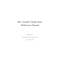 The `GnuPG Made Easy` Reference Manual