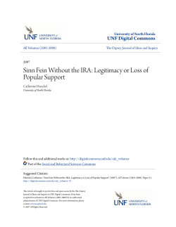 Sinn Fein Without the IRA: Legitimacy or Loss of Popular Support