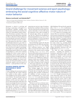 embracing the social-cognitive&ndash;affective&ndash;motor nature of