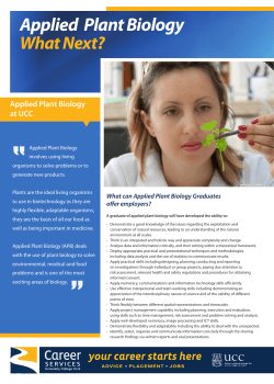 Applied Plant Biology - University College Cork