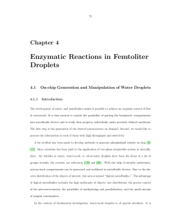 Enzymatic Reactions in Femtoliter Droplets