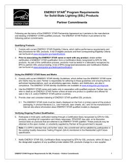 ENERGY STAR Program Requirements for SSLs V1.3