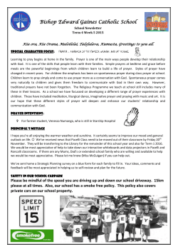 Term 4 Week 5 2015 - Bishop Edward Gaines Catholic School
