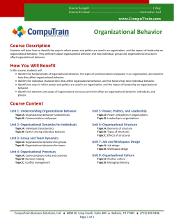 Organizational Behavior