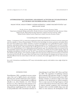 Antiproliferative, genotoxic and oxidant activities of cyclosativene in