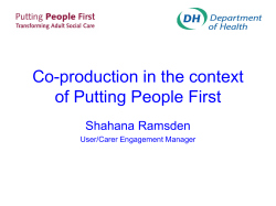 Co-production in the context of Putting People First