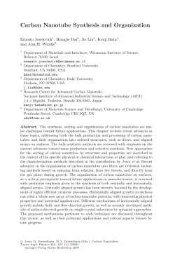 Carbon Nanotube Synthesis and Organization