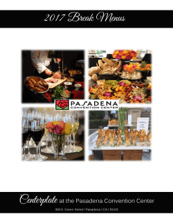 2017 Break Menus - Pasadena Convention Center