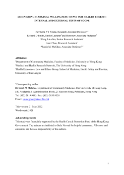 DIMINISHING MARGINAL WILLINGNESS TO PAY FOR