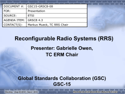 ETSI Reconfigurable Radio Systems (RRS)