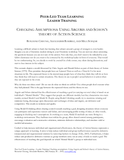 checking assumptions: using argyris and schon`s theory of action