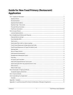 Food Primary Application Guide