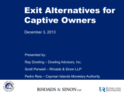 Exit Alternatives for Captive Owners - Dowling - Penwell