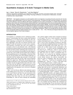 Quantitative Analysis of G-Actin Transport in Motile Cells