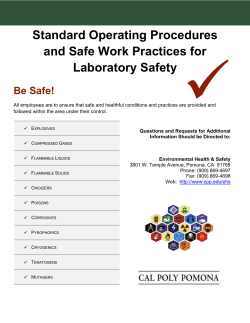 Standard Operating Procedures and Safe Work Practices for