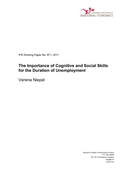 The Importance of Cognitive and Social Skills for the Duration of