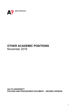 OTHER ACADEMIC POSITIONS November 2016
