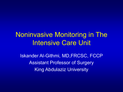 Noninvasive Monitoring in The Intensive Care Unit