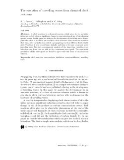 The evolution of travelling waves from chemical clock reactions