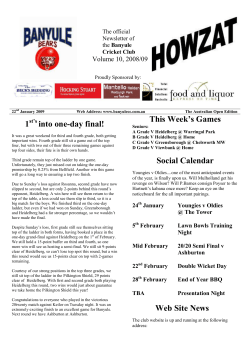 1 into one-day final! This Week`s Games Social Calendar Web Site