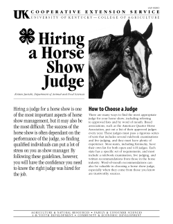 Hiring a Horse Show Judge - UKnowledge