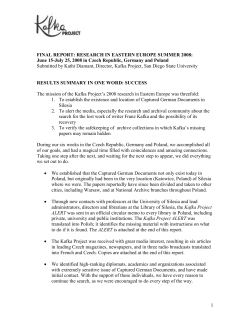 proposal: research in eastern europe summer 2008