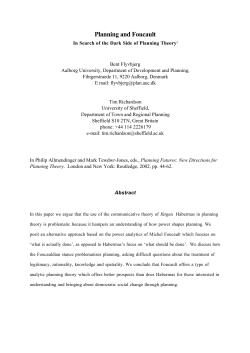 Planning and Foucault: In Search of the Dark Side of Planning Theory.