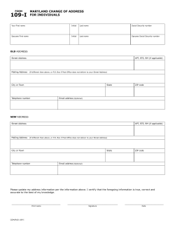 maryland change of address for individuals