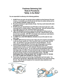 Freshman Swimming Unit