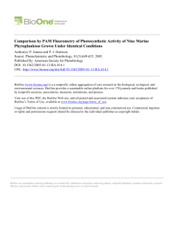 Comparison by PAM Fluorometry of Photosynthetic Activity of Nine