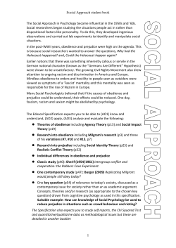 Social Approach student book 1 The Social Approach in Psychology